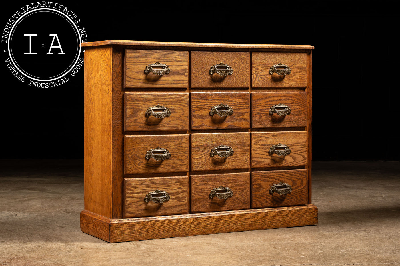 Antique Oak Apothecary Cabinet