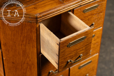 Early 20th Century Oak 40-Drawer Revolving Parts Cabinet