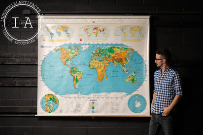 Vintage Nystrom Pull-Down Classroom Map