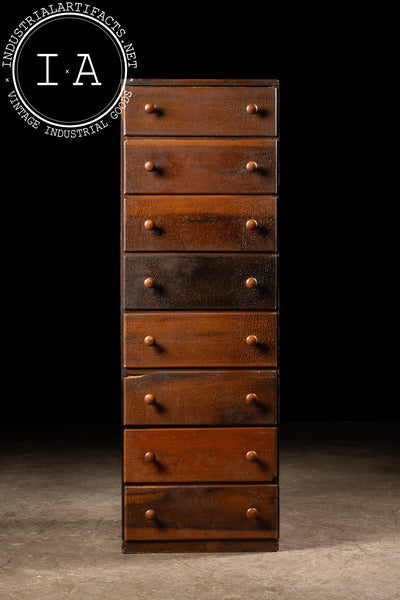 Antique Oak and Plywood Crazed Parts Cabinet