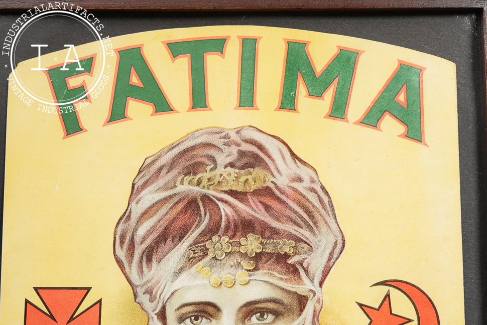 Early 20th Century Framed Fatima Turkish Cigarettes Advertising Sign
