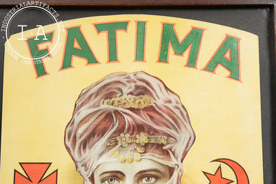 Early 20th Century Framed Fatima Turkish Cigarettes Advertising Sign