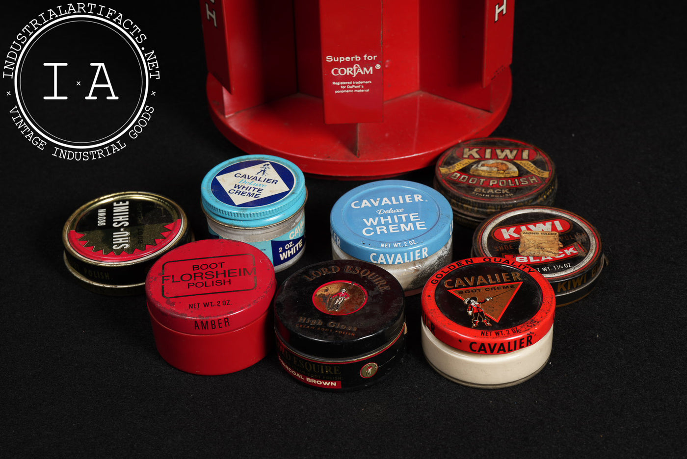 Vintage Revolving Boot Polish Display by Kiwi