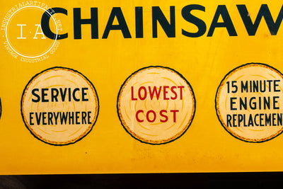 Vintage Clinton Chainsaws Flange Advertising Sign