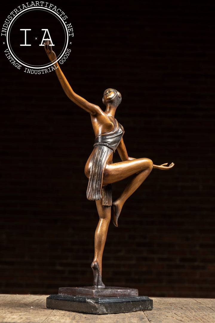 ブロンズ像　神　D.H. CHIPARUS DANCER　アールデコ　彫刻家 The Dancer | Chiparus Art Deco Sculpture, Signed – Industrial