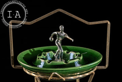 MCM Art Deco-Inspired Spaghetti Lamp Ashtray Stand in Green