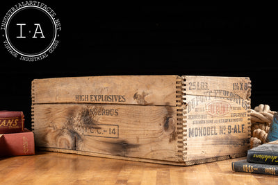 Vintage DuPont Monobel High Explosives Wooden Crate