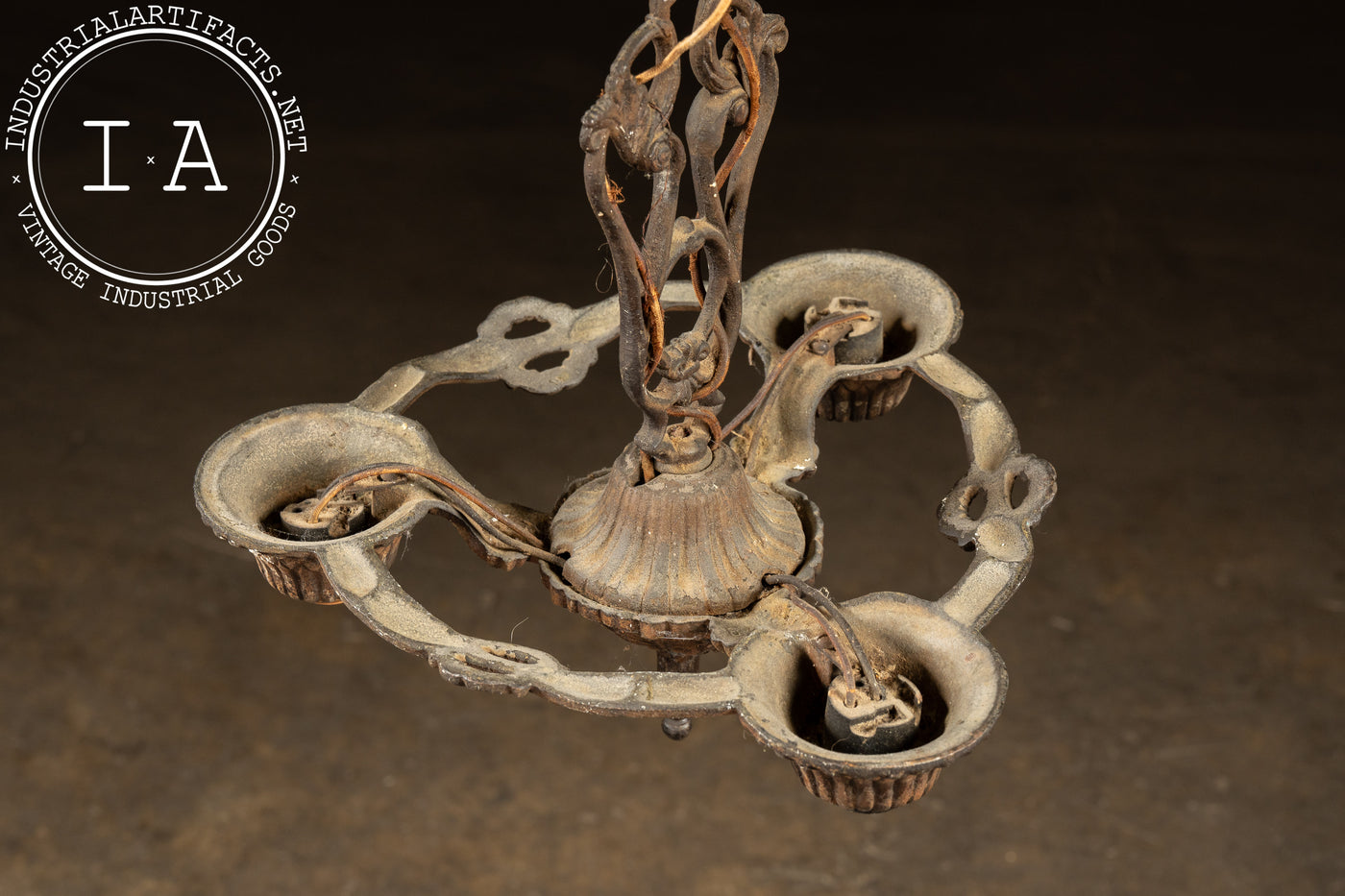 Art Nouveau-Inspired Cast Iron Ceiling Fixture