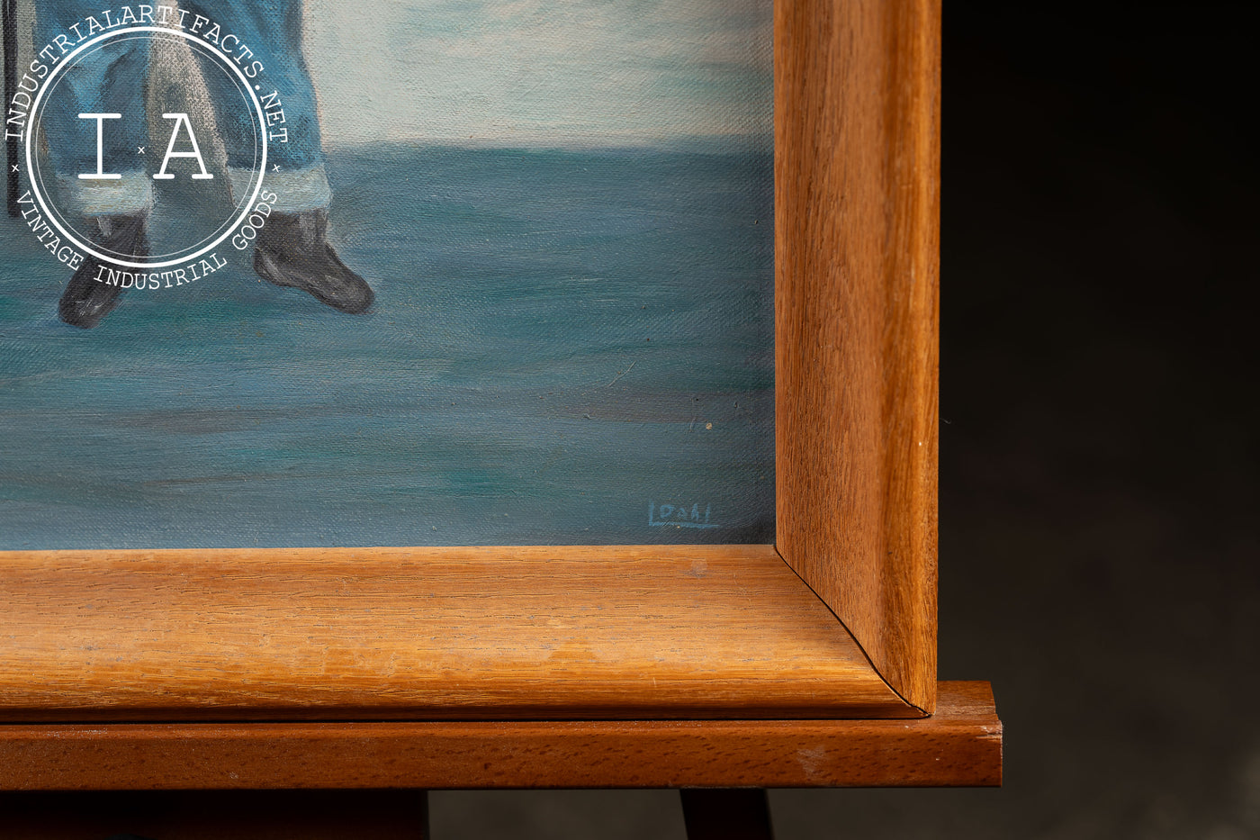 Boy With Gun | Framed Painting by L. Dahl, Signed