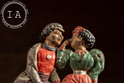 Late 19th Century Cast Iron Tandem Bicycle Couple Inkwell Base
