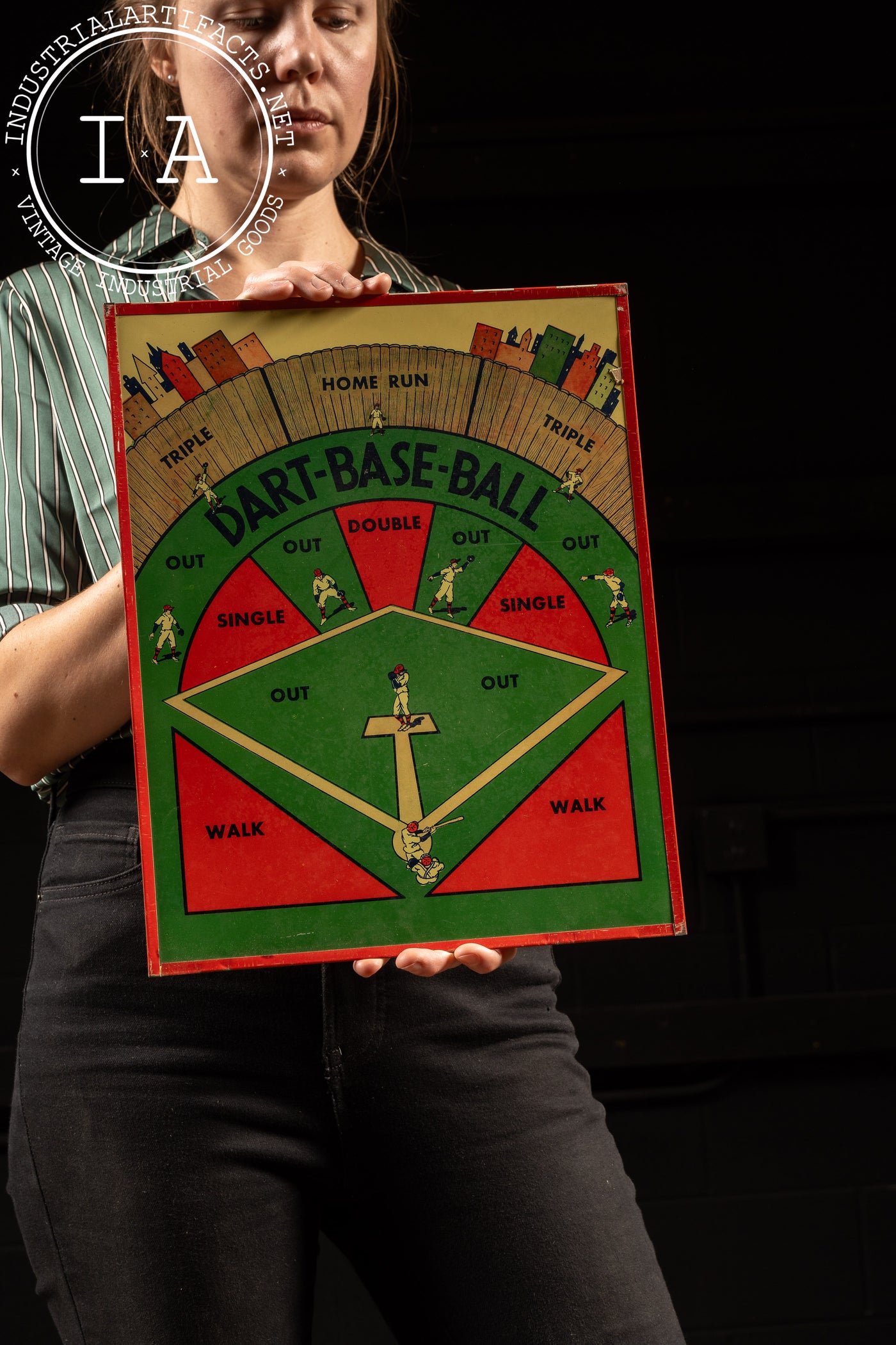 Vintage Clown Shoot/Baseball Reversible Tin Game