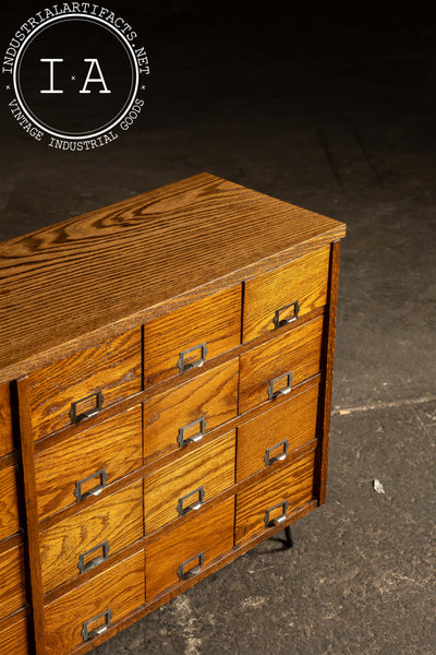 Vintage Oak 24-Drawer Apothecary