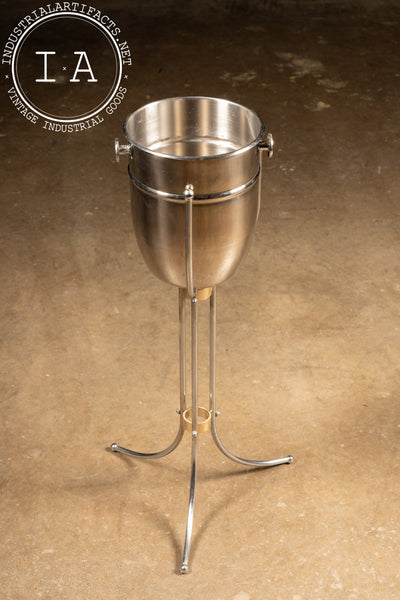 Art Deco Chrome Champagne Bucket With Stand