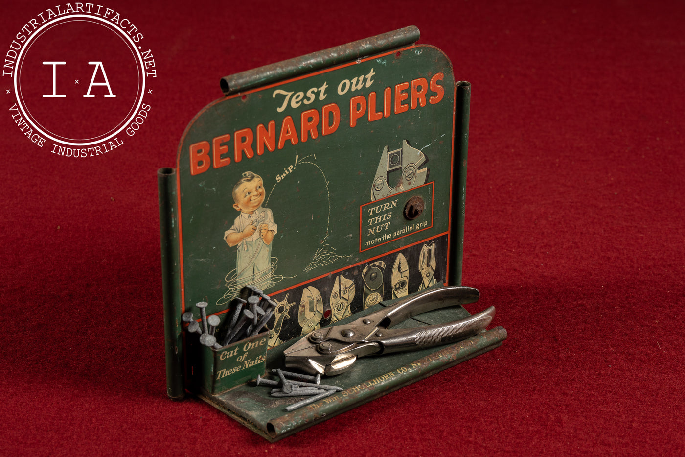 Antique Bernard Pliers Countertop Point-of-Sale Display