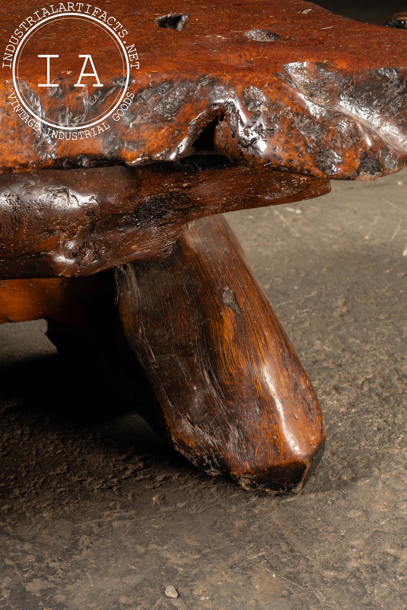 Vintage Redwood Burl Coffee Table