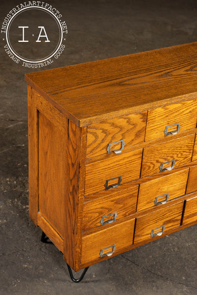 Vintage Oak 24-Drawer Apothecary