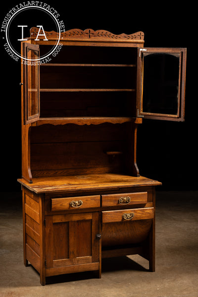 Early Oak Farmhouse Kitchen Hutch