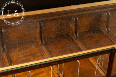 Early Haberdashery Oak and Glass Display Case with Drawers