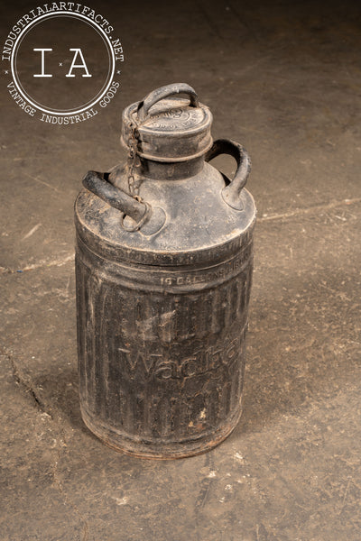 Vintage "Wadhams" 10-Gallon Steel Oil Can by Ellisco