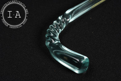 Late 19th Century Victorian Whimsy Art Glass Twisted Shepherd's Crook Cane