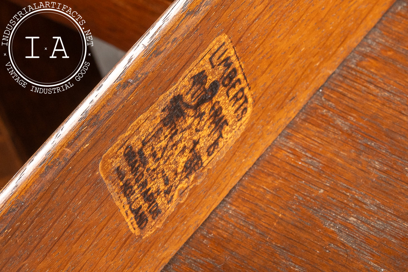 Early 20th Arts & Crafts Oak Library Table with Glass Top by Limbert