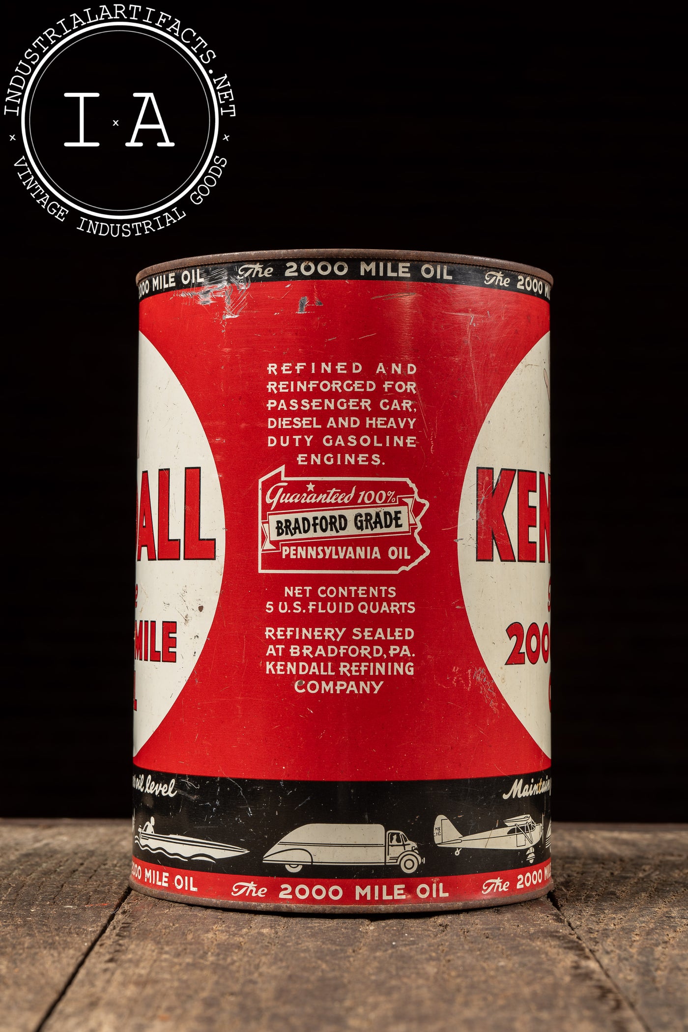 Vintage Kendall “The 2000 Mile Oil” 1-Gallon Can