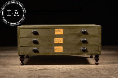 Early 20th Century Single Stack Flat File in Green