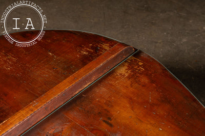 Antique Oversize Industrial Bellows Coffee Table with Glass Top