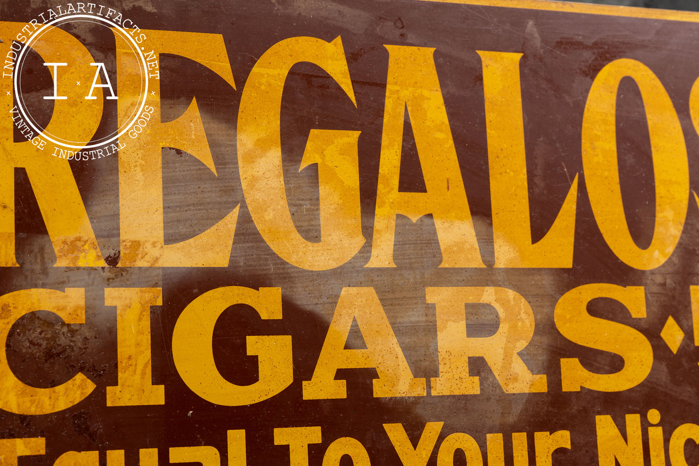 Antique Regalos Cigars Double-Sided Tin Flange Sign