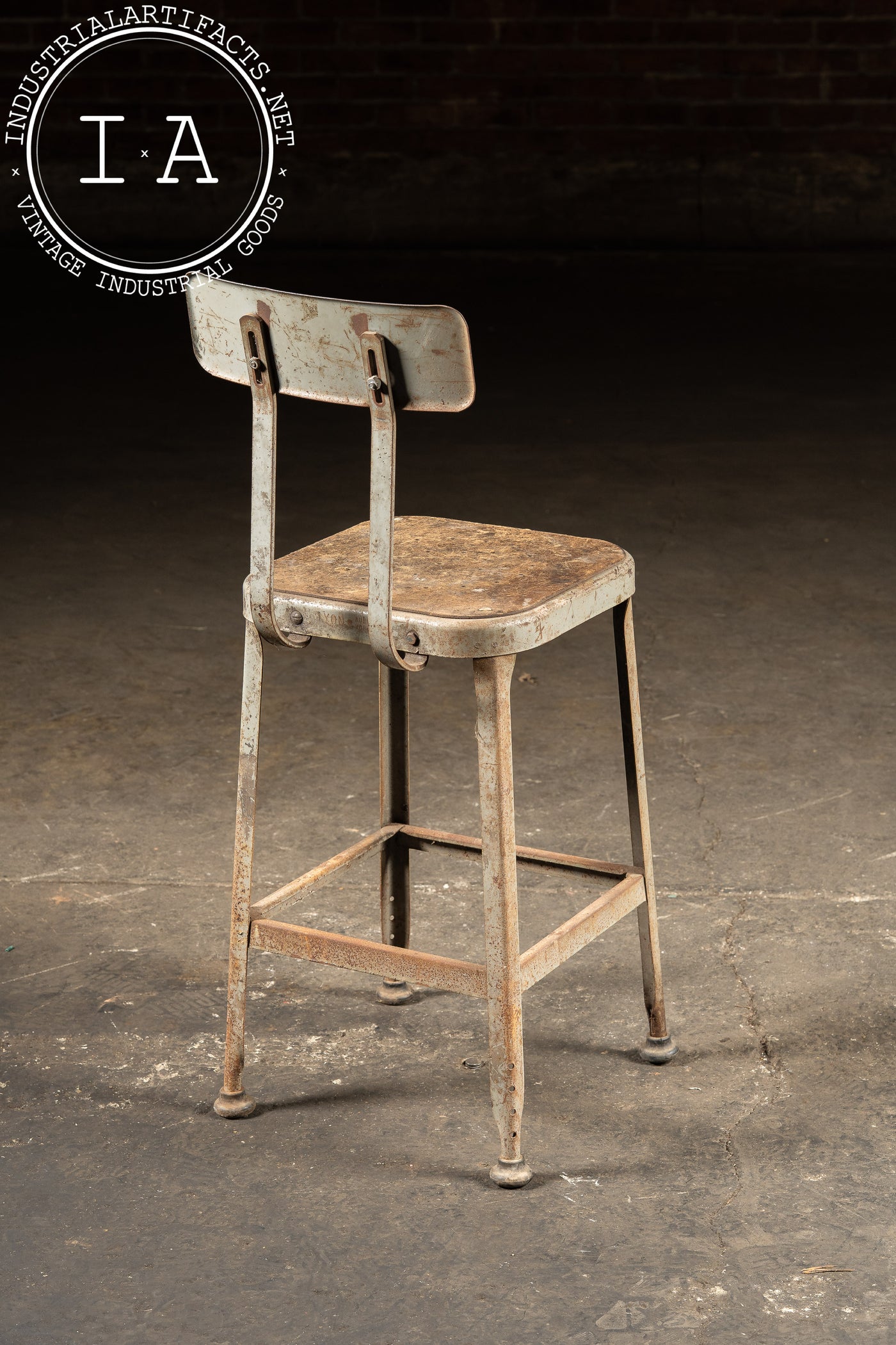 Vintage Industrial Steel Shop Stool