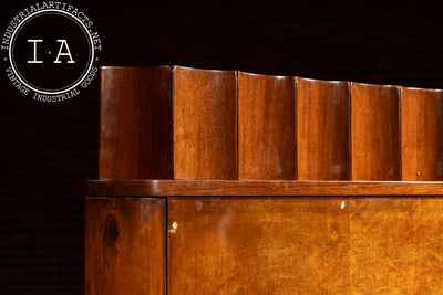 Vintage Art Deco Birdseye Maple Rolling Room Divider