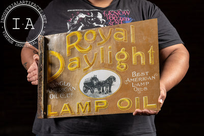 Antique Royal Daylight Lamp Oil Double-Sided Porcelain Flange Sign