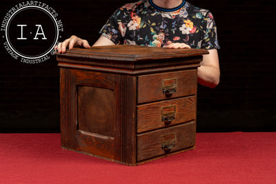 Late 19th Century "Rival" Wooden Desktop Document Cabinet by A. B. Dick