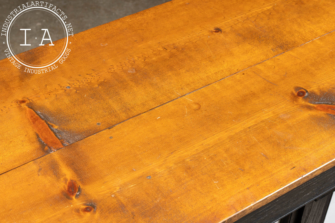 Early 20th Century Butcher's Counter With Milk Glass Panels