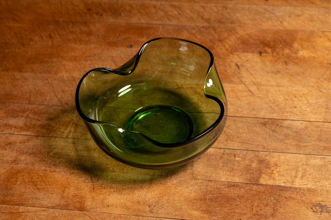 Vintage Glass Tray in Emerald Green