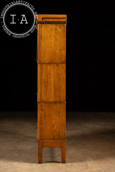 Late 19th Century Oak Three-Stack Barrister Bookcase