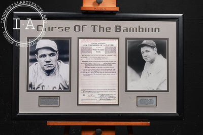 Vintage Framed “Curse of the Bambino” Babe Ruth Display