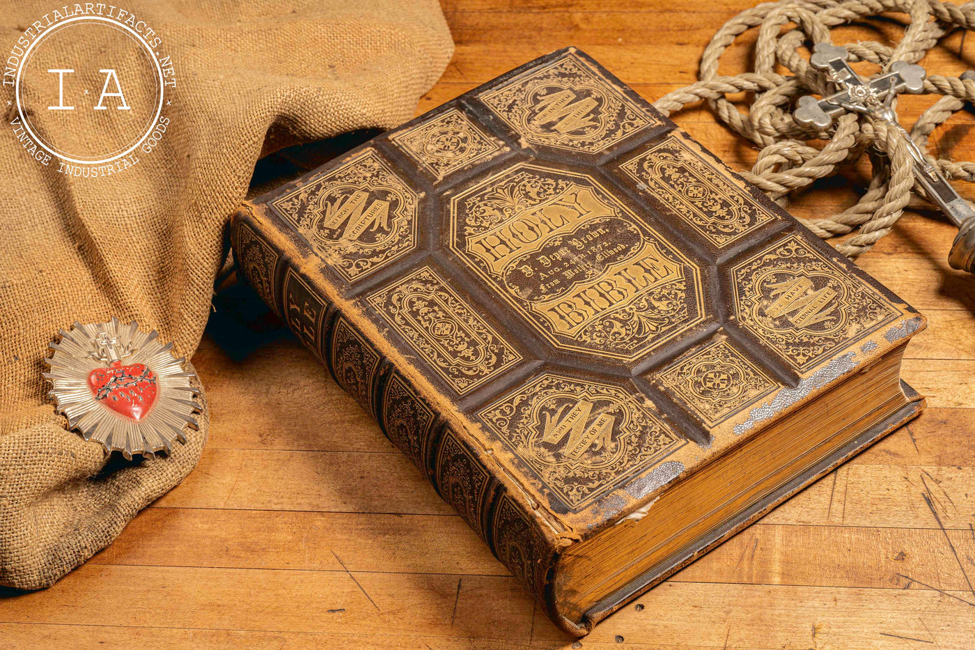 Late 19th Century Ellwood Family Bible - DeKalb, IL