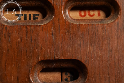 c. 1930s Carved Walnut Perpetual Calendar