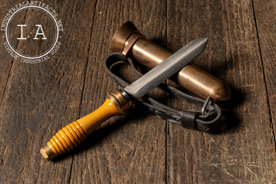 WWII-Era Serrated U.S. Navy Diver’s Knife with Defensive Sheath by DESCO