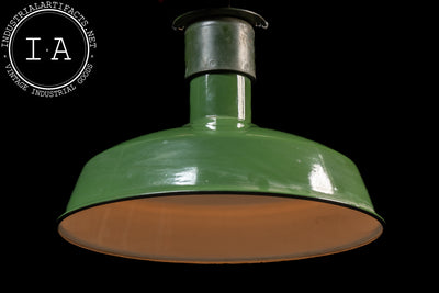 Vintage Westinghouse Industrial Enamel Light in Green