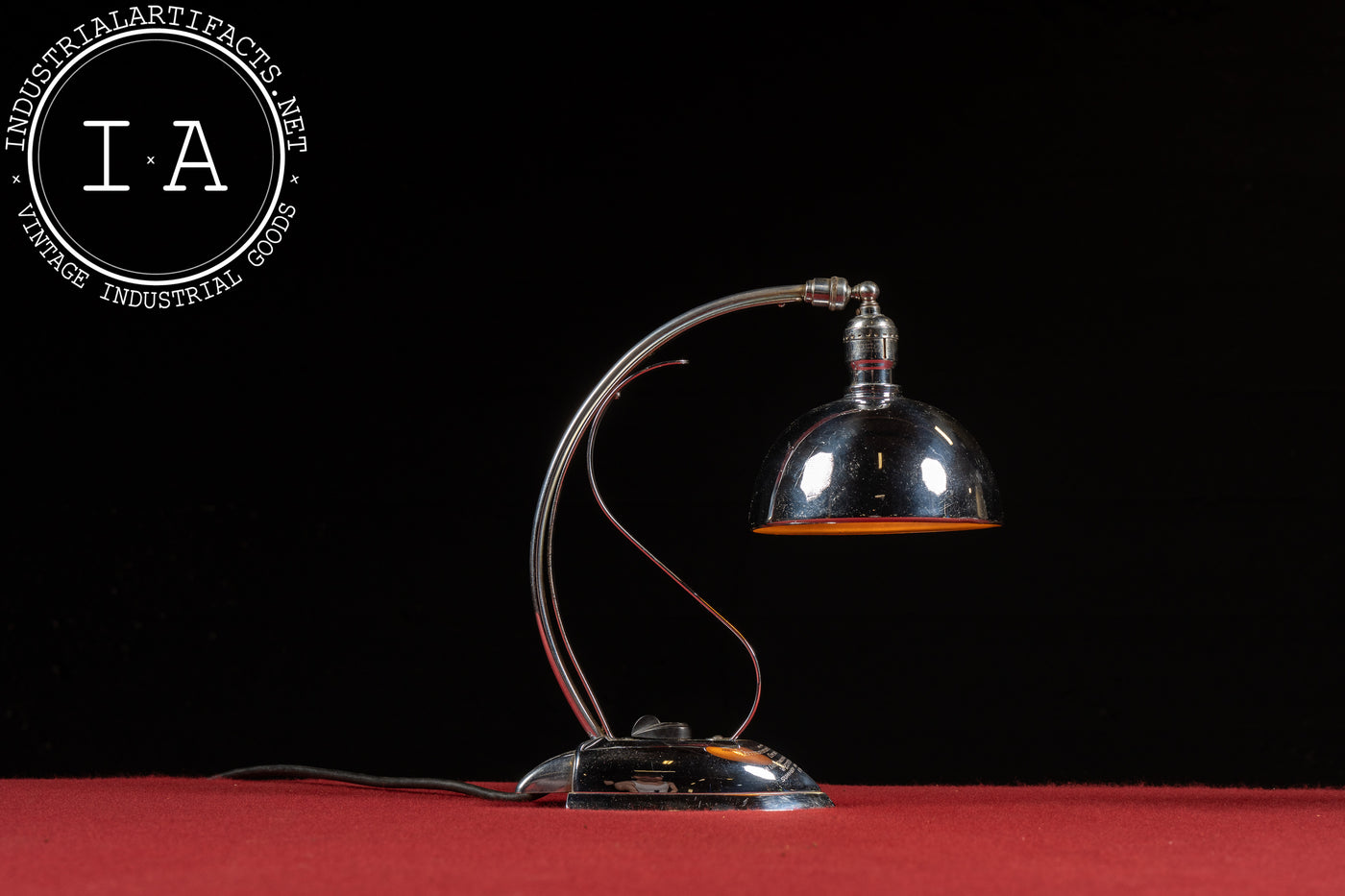 Vintage Westinghouse Iron Campaign Award Lamp - Chrome Dome Desk Light