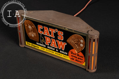 Vintage Cat's Paw Rubber Heels Illuminated ROG Advertising Sign