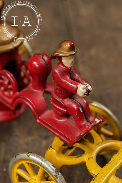 Kenton Cast Iron Horse Drawn Fire Pumper with Driver