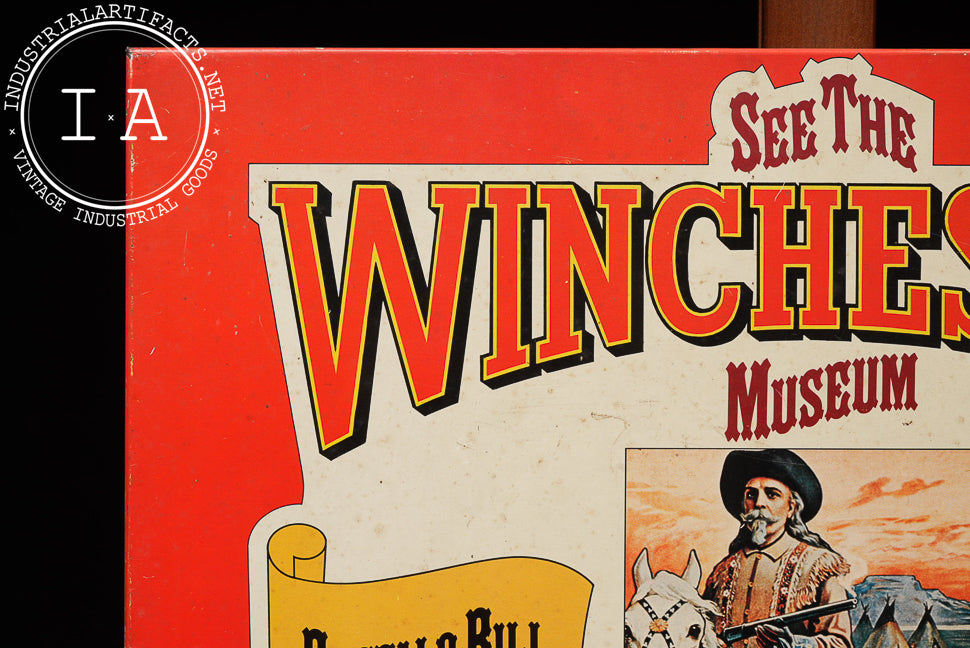 Winchester Museum Tin Lithograph on Cardboard Sign