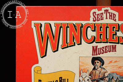 Winchester Museum Tin Lithograph on Cardboard Sign