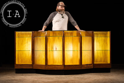 Art Deco Lighted Oak Display Counter