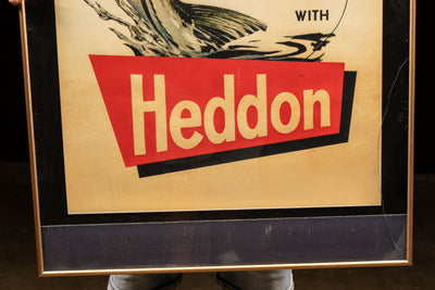 Early 20th Century Framed Heddon Tackle Litho Advertisement