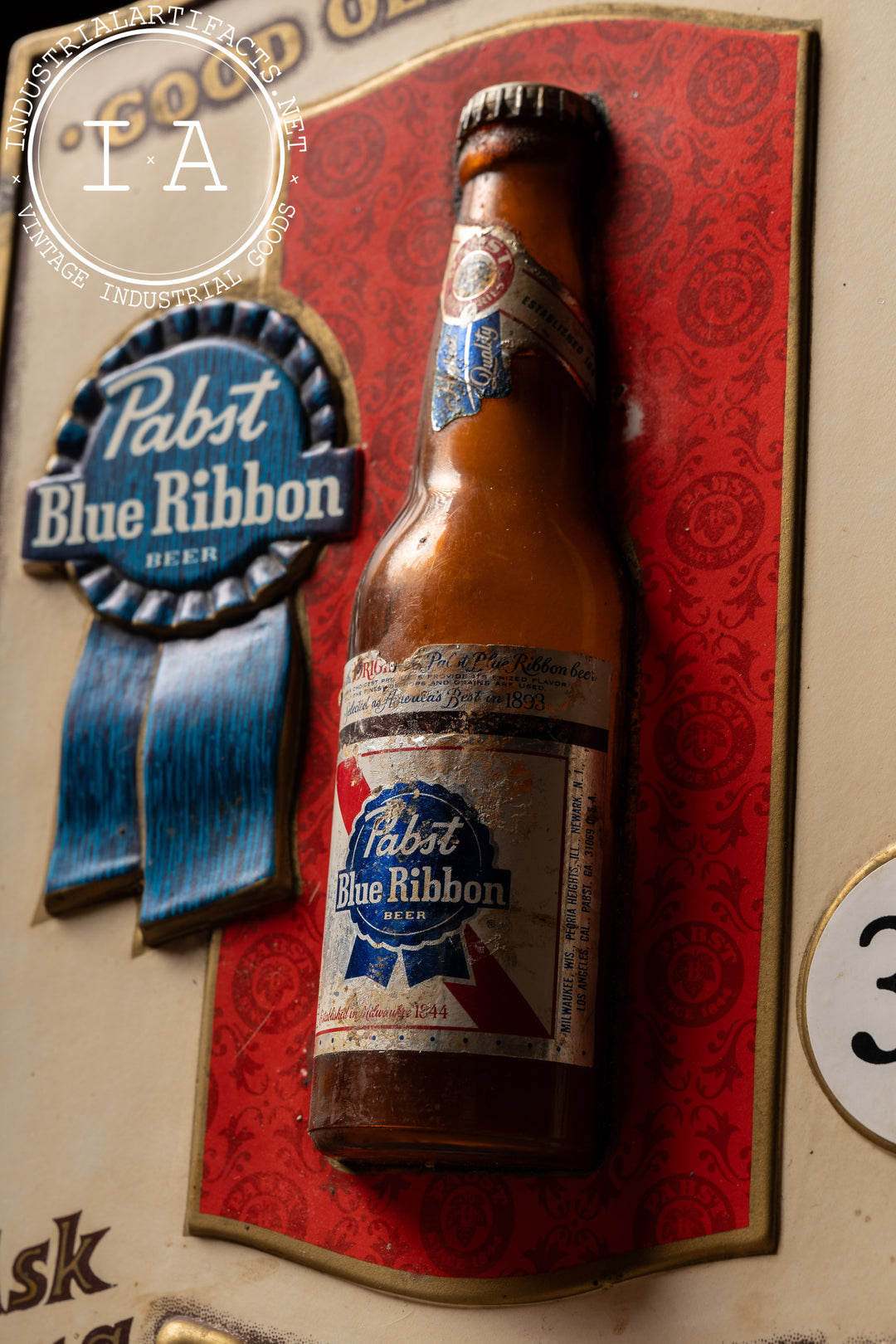 Vintage Plastic Pabst Blue Ribbon Shorty 3D Sign – Industrial