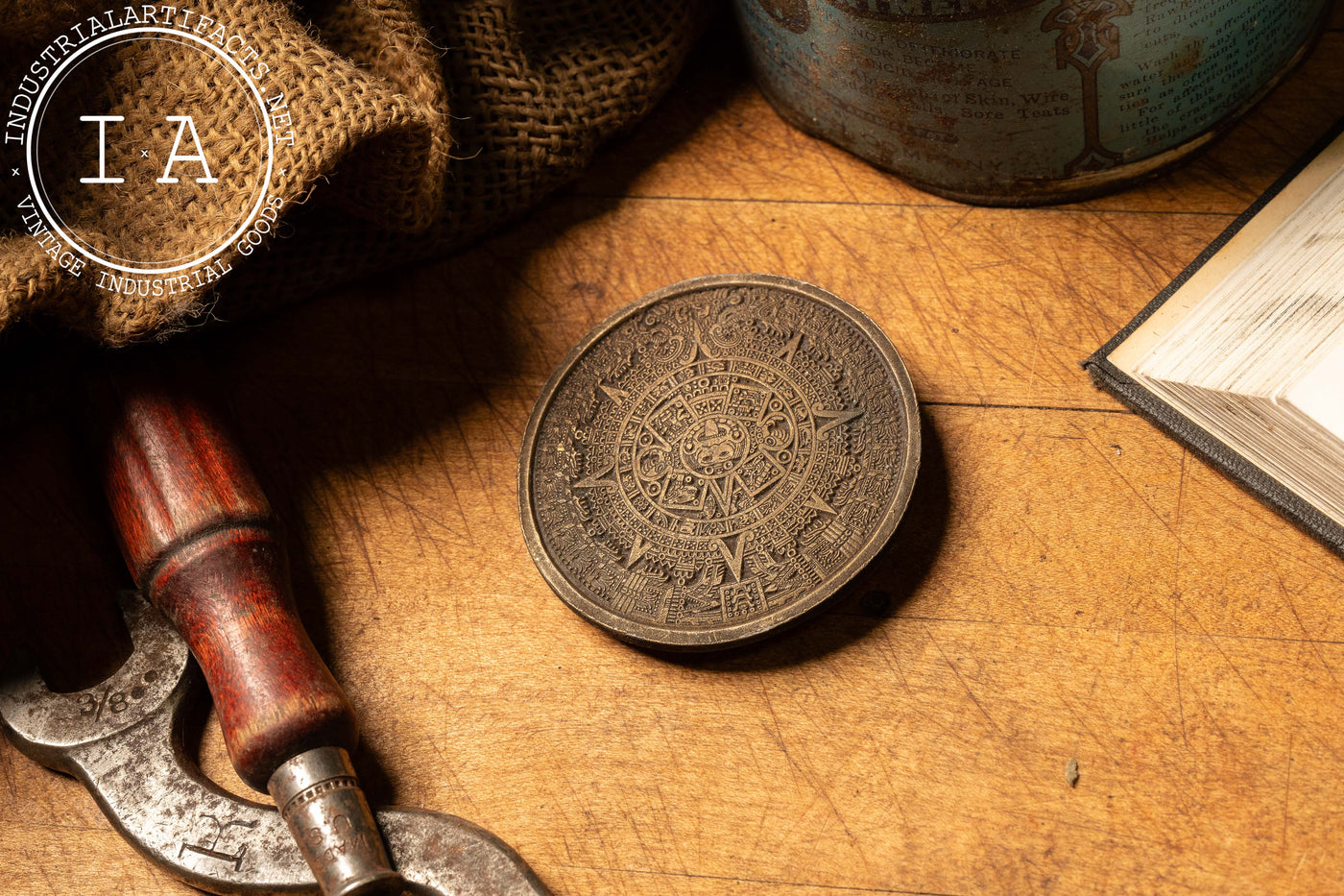 Ornate Aztec Calendar Belt Buckle by Ruebro Mfg